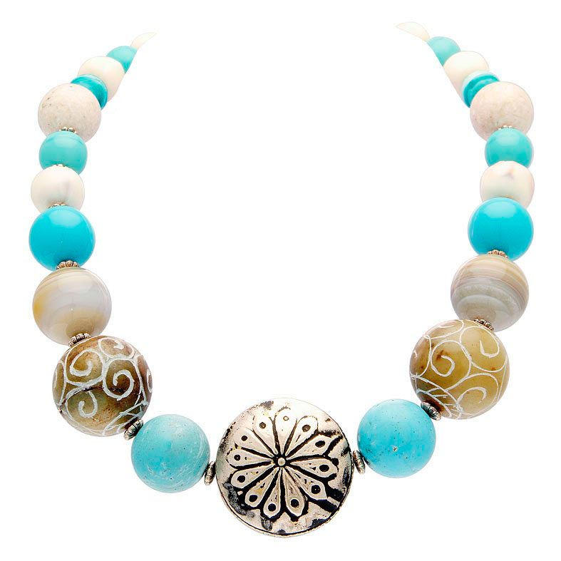 collier fantaisie turquoise