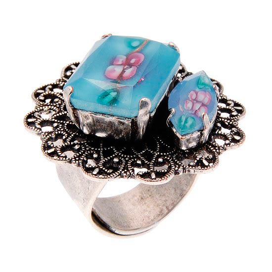 bague-bleu-fleurie