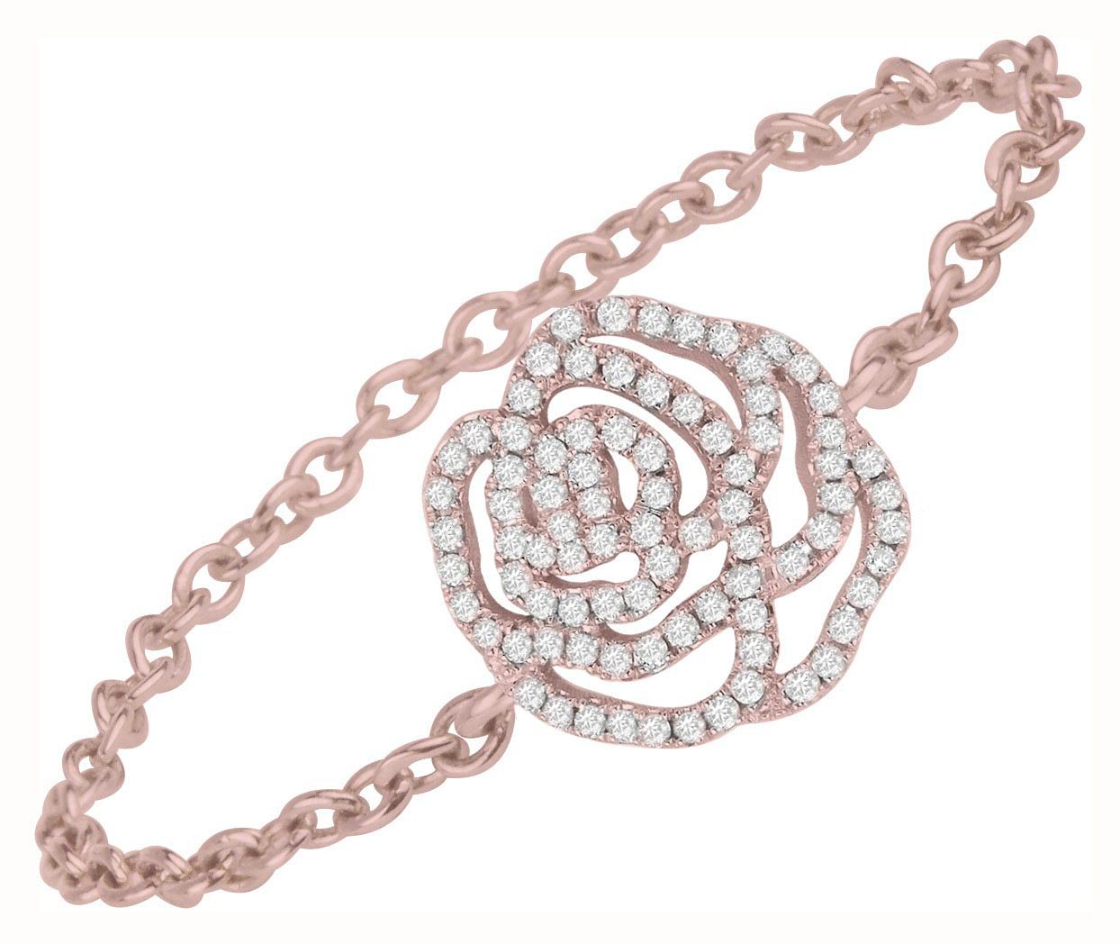 bague forme de rose sertie de diamant