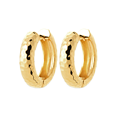 Petites créoles martelées (plaqué or)