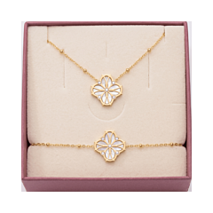 Coffret Collier et Bracelet Nouveau Charm doré