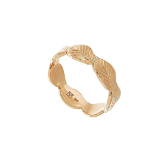 Bague feuille (plaqué or), By Jollia