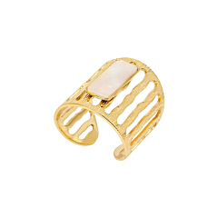 Bague XXL martelée swarovski (ivoire)