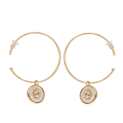 Créoles soleil nacre (plaqué or), By Jollia