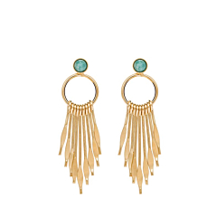 Boucles d'oreilles hippie puces (amazonite), Viadoli