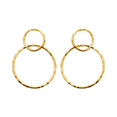 Boucles Élance plaqué or By Jollia, boucles légères à double cercle texturé