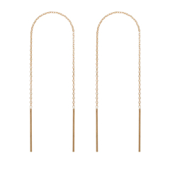 Boucles d'oreilles pendantes chaînes (plaqué or)