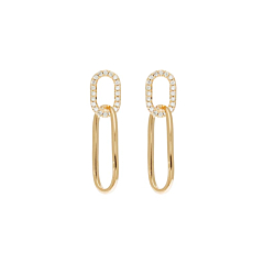 Boucles d'oreilles épingle zircon (plaqué or), By Jollia