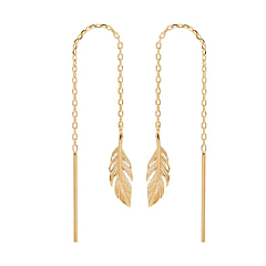 Boucles d'oreilles Plume Glissante (plaqué or)