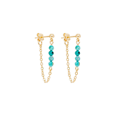 Boucles pendantes chaîne pierres (amazonite)