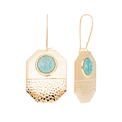 Boucles pendantes ethniques pierre (amazonite)