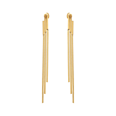 Boucles pendantes créoles et chaines (doré)