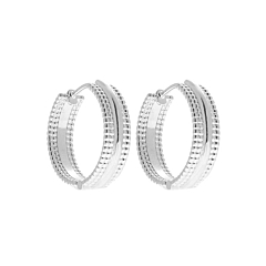 Boucles d'oreilles créoles rock (argent rhodié), By Jollia