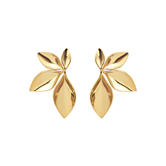 Boucles d'oreilles feuilles (acier doré)