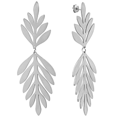 Boucles d'oreilles pendantes feuilles (acier)