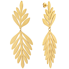 Boucles d'oreilles feuilles dorés