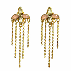 Boucles fleur Catttleya Marquise et Prehnite