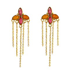 Boucles fleur Catttleya Marquise et Rubis
