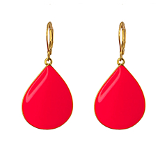 Boucles goutte néon rose