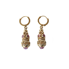 Boucles Jasmine pendule Tourmaline rose