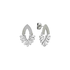 Boucles Losange strass baguette (acier)