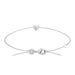 Bracelet Cœur Lové en Argent et Zircon