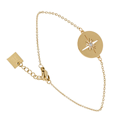 Bracelet médaille ajourée et strass (doré), Zag Bijoux