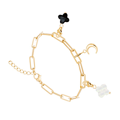 Bracelet maillons rectangles charms (doré), Siloé Paris