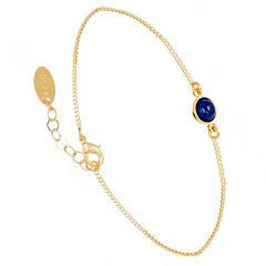 Bracelet rond bleu (plaqué or)