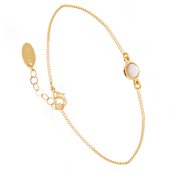 Bracelet rond nacre (plaqué or)