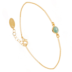 Bracelet rond turquoise (plaqué or)