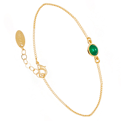 Bracelet rond vert (plaqué or)