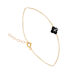 Bracelet trèfle noir (argent), By Jollia