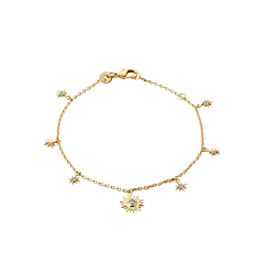 Bracelet multi-soleils zircons (plaqué or)