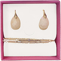 Coffret bracelet et boucles gouttes nude