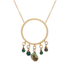 Collier cerle texturé (turquoise), Zag Bijoux