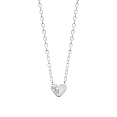 Collier Cœur Lové en Argent et Zircon