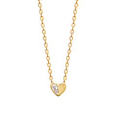 Collier Cœur Lové en plaqué or et Zircon