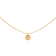 Collier fin fleur (plaqué or)