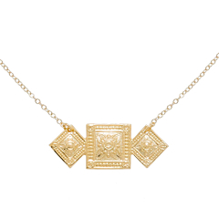 Collier médailles ethniques (plaqué or)