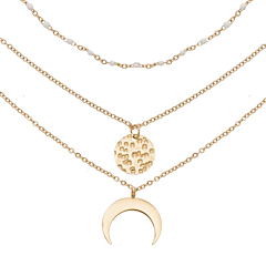 Collier multirangs corne (blanc), Siloé