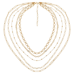 Collier multirangs maillons (doré), Siloé