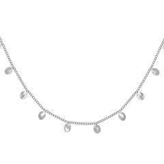 Collier pastilles ovales martelées (argenté), Siloé
