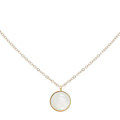 Collier pendentif pierre ronde (nacre)