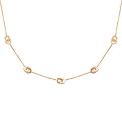 Collier Étreinte Dorée plaqué or By Jollia avec maillons entrelacés texturés