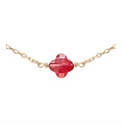 Collier pendentif gri-gri porte-bonheur (rouge) - Jollia