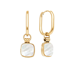 Mini créoles carrées (nacre)