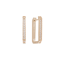 Créoles ovale et zircons (plaqué or)