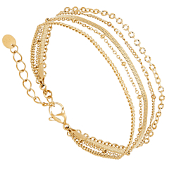 Bracelet multirangs maillon et serpentine (doré)