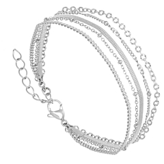 Bracelet multirangs maillon et serpentine (doré)